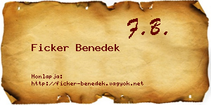 Ficker Benedek névjegykártya