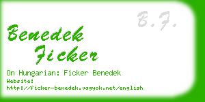 benedek ficker business card